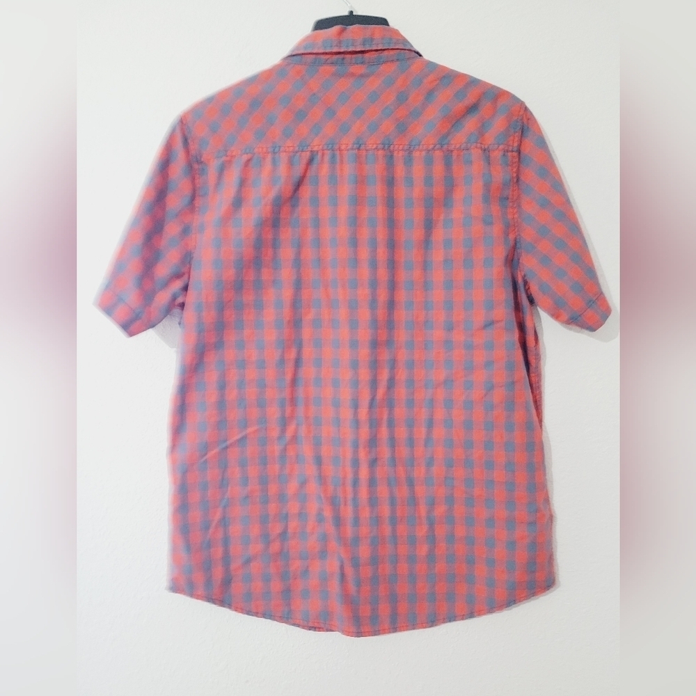 Straight Faded Men's Short Sleeve Plaid cotton Shirt - Size Large - Picture 2 of 8